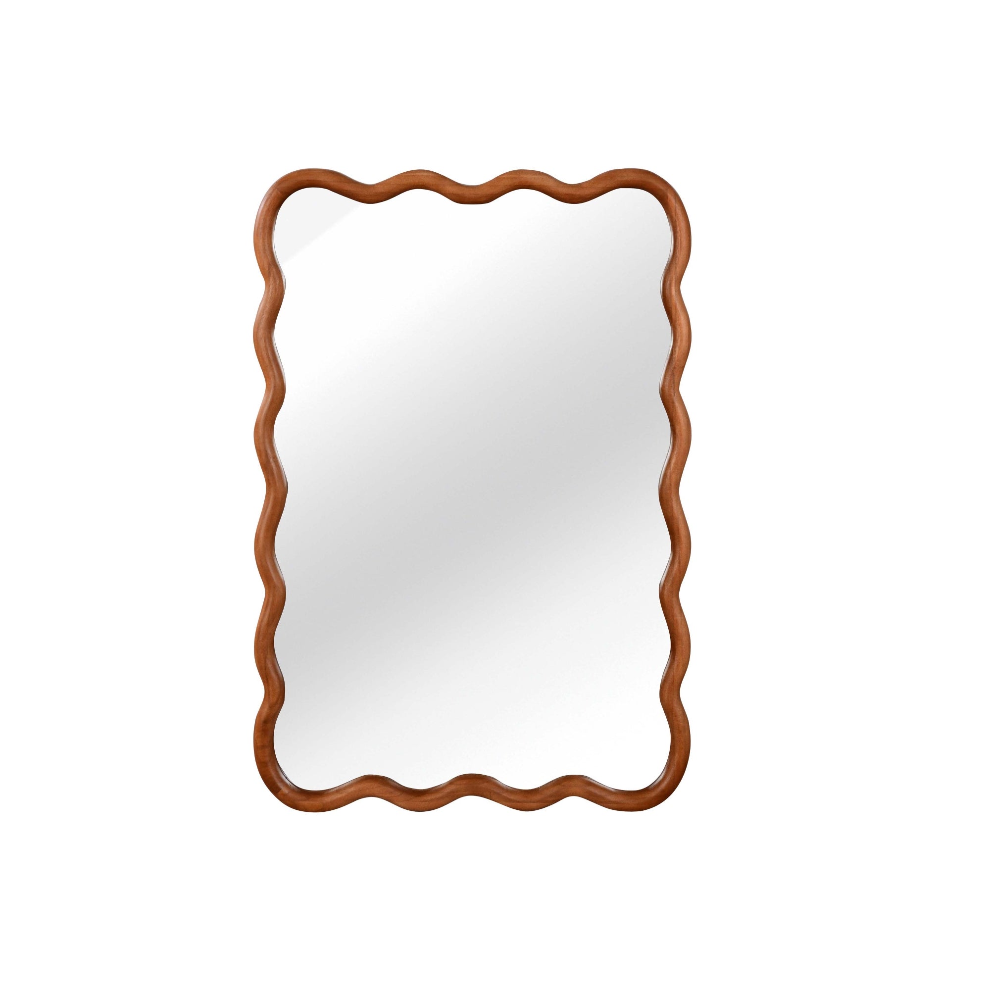 VanityFus 30-in W 20-in H Wavy Rectangle Yellowish-Brown Framed Beveled Bathroom Vanity Mirror Wall Mirror